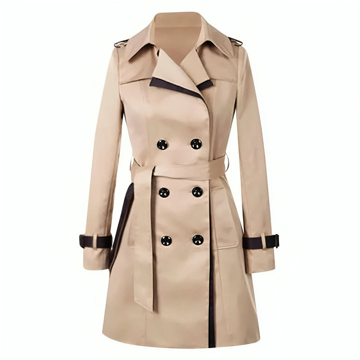 Zephreth | Women's Timeless And Luxurious Long Trench Coat — Khaki